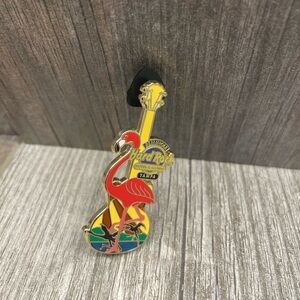 Hard Rock Cafe Pink Flamingo Guitar Seminole Tampa 2011 Pin